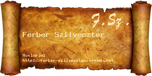 Ferber Szilveszter névjegykártya
